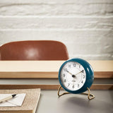 Arne Jacobsen Station Table Clock, H: 4.7" Bordeaux/White By Arne Jacobsen