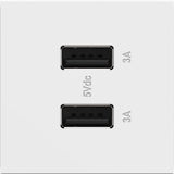 White Adorne Ultra Fast USB Type A/A Outlet by Legrand Adorne