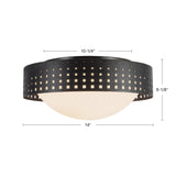 Urban Bronze 14inch Astoria Flush Mount by Kuzco Dimensions