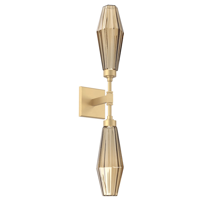 Aalto Double Wall Sconce By Hammerton, Color: Bronze, Finish: Gilded Brass