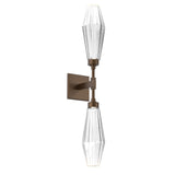 Aalto Double Wall Sconce By Hammerton, Color: Clear, Finish: Flat Bronze