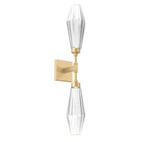 Aalto Double Wall Sconce By Hammerton, Color: Clear, Finish: Gilded Brass
