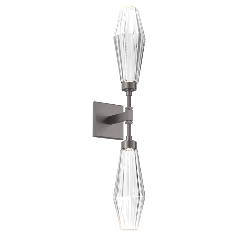 Aalto Double Wall Sconce By Hammerton, Color: Clear, Finish: Graphite