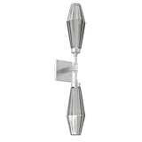 Aalto Double Wall Sconce By Hammerton, Color: Smoke, Finish: Classic Silver
