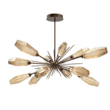 Aalto Oval Starburst Chandelier By Hammerton, Color Optic Rib Bronze, Finish: Flat Bronze