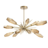 Aalto Oval Starburst Chandelier By Hammerton, Color Optic Rib Bronze, Finish: Gilded Brass