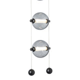 Abacus 3-Light LED Pendant, shown in Black, Cool Grey Glass, by Hubbardton Forge
