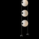 Abacus 3-Light LED Pendant detail in Black, Opal Glass, by Hubbardton Forge