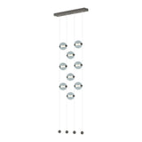 Abacus 9-Light LED Chandelier in Natural Iron, Cool Grey Glass by Hubbardton Forge