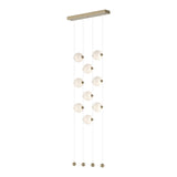Abacus 9-Light LED Chandelier in Soft Gold, Opal Glass by Hubbardton Forge