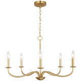 Abells Chandelier 5 Ligths Satin Brass By Generation Lighting - Front View