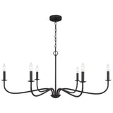 Abells Chandelier 6 Ligths Midnight Black By Generation Lighting - Front View