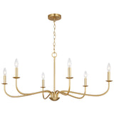 Abells Chandelier 6 Ligths Satin Brass By Generation Lighting - Front View