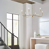 Abells Chandelier 6 Ligths Satin Brass By Generation Lighting - Lifestyle View