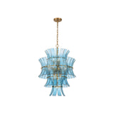Abigail Chandelier 22.25" Aged Brass Blue