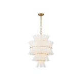 Abigail Chandelier 22.25" Aged Brass White