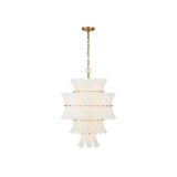 Abigail Chandelier 22.25" Aged Brass White