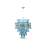 Abigail Chandelier 29.5" Aged Brass Blue