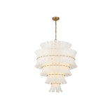 Abigail Chandelier 29.5" Aged Brass White