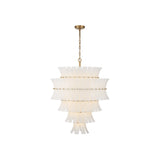 Abigail Chandelier 29.5" Aged Brass White