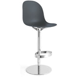 ACADEMY CB1676 POLYPROPYLENE ADJUSTABLE BAR & COUNTER STOOL BY CONNUBIA, SEAT COLOR: MATT GREY, FRAME FINISH: CHROMED, | CASA DI LUCE LIGHTING