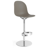 ACADEMY CB1676 POLYPROPYLENE ADJUSTABLE BAR & COUNTER STOOL BY CONNUBIA, SEAT COLOR: MATT TAUPE, FRAME FINISH: CHROMED, | CASA DI LUCE LIGHTING