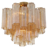 Addis 4 Light Semi Flush Mount Aged Brass Tronchi Glass Amber By Crystorama - Side View