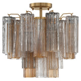 Addis 4 Light Semi Flush Mount Aged Brass Tronchi Glass Autumn By Crystorama