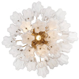 Addis 4 Light Semi Flush Mount Aged Brass Tronchi Glass White By Crystorama - Down View