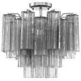 Addis 4 Light Semi Flush Mount Polished Chrome Tronchi White Smoke By Crystorama