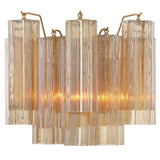 Addis 2 Light Sconce Aged Brass Tronchi Glass Amber Crystorama - With Light