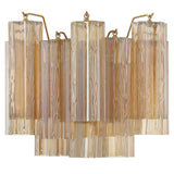 Addis 2 Light Sconce Aged Brass Tronchi Glass Amber Crystorama