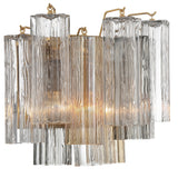 Addis 2 Light Sconce Aged Brass Tronchi Glass Autumn Crystorama - Side View