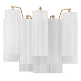 Addis 2 Light Sconce Aged Brass Tronchi Glass White Crystorama