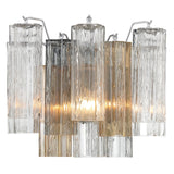 Addis 2 Light Sconce Aged Brass Tronchi Glass Autumn Crystorama - With Light