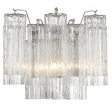 Addis 2 Light Sconce Aged Brass Tronchi Glass Clear Crystorama - With Light