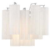 Addis 2 Light Sconce Aged Brass Tronchi Glass White Crystorama - Side View