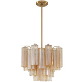 Addis Chandelier Aged Brass Tronchi Glass Amber 17 Inch By Crystorama
