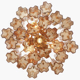 Addis Chandelier Aged Brass Tronchi Glass Amber 17 Inch By Crystorama - Down View