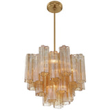 Addis Chandelier Aged Brass Tronchi Glass Amber 17 Inch By Crystorama - With Light1