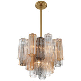 Addis Chandelier Aged Brass Tronchi Glass Autumn 17 Inch By Crystorama - Down View