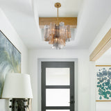 Addis Chandelier Aged Brass Tronchi Glass Autumn 17 Inch By Crystorama Lifestyle View