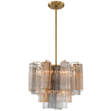 Addis Chandelier Aged Brass Tronchi Glass Autumn 17 Inch By Crystorama - With Light