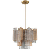 Addis Chandelier Aged Brass Tronchi Glass Autumn 17 Inch By Crystorama