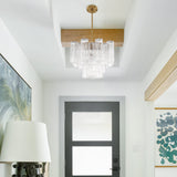 Addis Chandelier Aged Brass Tronchi Glass Clear 17 Inch By Crystorama Lifestyle View