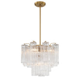 Addis Chandelier Aged Brass Tronchi Glass Clear 17 Inch By Crystorama - With Light