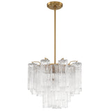 Addis Chandelier Aged Brass Tronchi Glass Clear 17 Inch By Crystorama