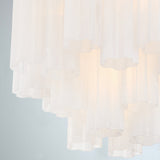 Addis Chandelier Aged Brass Tronchi Glass White 17 Inch By Crystorama - Detailed View