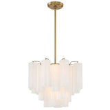 Addis Chandelier Aged Brass Tronchi Glass White 17 Inch By Crystorama - With Light