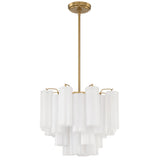 Addis Chandelier Aged Brass Tronchi Glass White 17 Inch By Crystorama